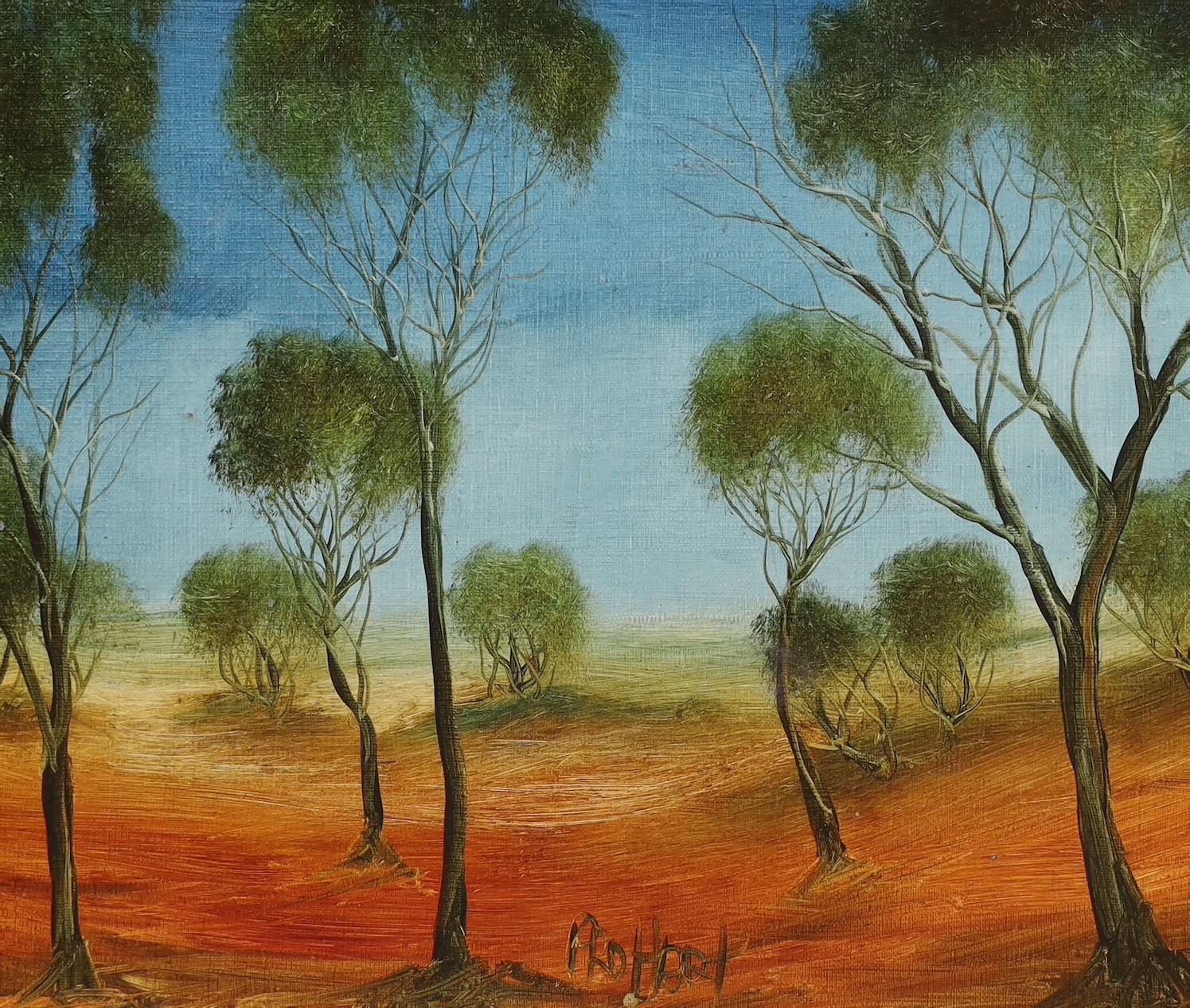 Kevin Charles (Pro) Hart (Australian, 1928-2006), oil on canvas board, Trees in a landscape, signed, 30 x 35cm
